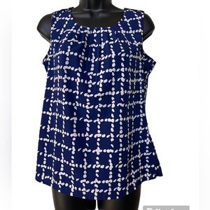 Banana Republic Factory Navy blue nautical rope sleeveless blouse Sz Small